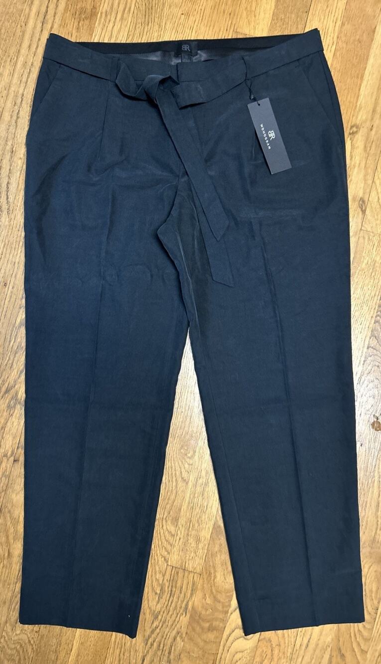 Women’s Banana Republic Monogram Black Belted Pants Size 12 NWT $89 *A9